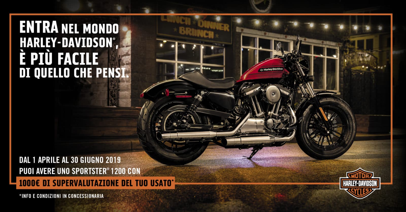 FB__TradeIn_Sportster1200_Post1200x628 Harley-Davidson Sportster 1200 rossa. Promozione moto: 1000€ di supervalutazione del tuo usato per l'acquisto di una Sportster 1200.