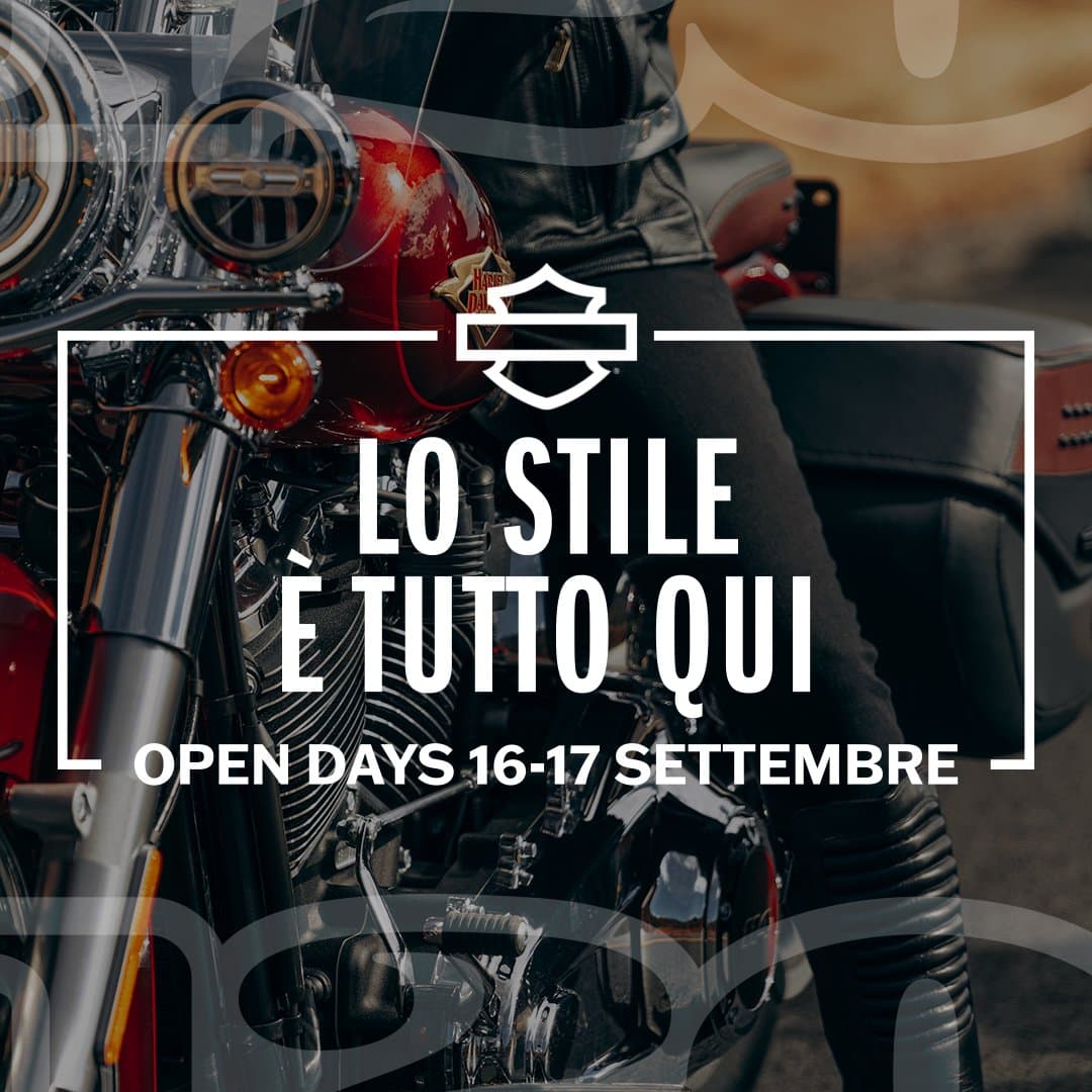 h-d_opendays_sett_linkad_1.jpg Harley-Davidson: dettaglio moto e pilota in abbigliamento tecnico. Open Days 16-17 Settembre per scoprire stile e motori. Test ride disponibili.